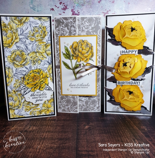 Peony Garden Slim Line Cards with Prized Peony Bundle from Stampin Up